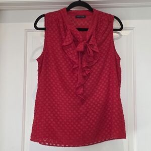 Tommy Hilfiger Red Sleeveless Ruffle Tie-Neck Camisole